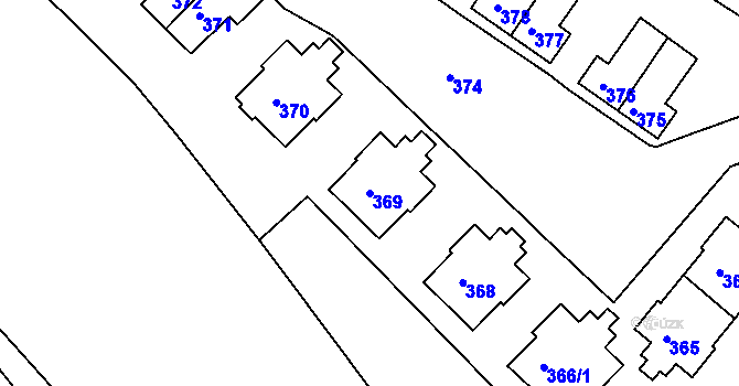 Parcela st. 369 v KÚ Svatava, Katastrální mapa