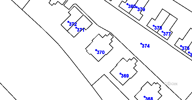 Parcela st. 370 v KÚ Svatava, Katastrální mapa