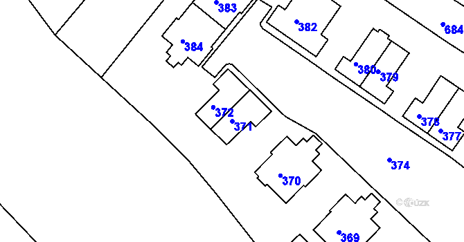 Parcela st. 371 v KÚ Svatava, Katastrální mapa
