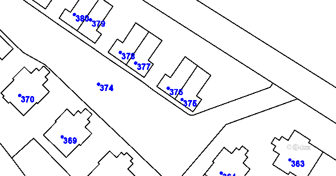 Parcela st. 376 v KÚ Svatava, Katastrální mapa