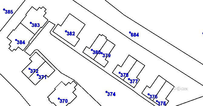 Parcela st. 379 v KÚ Svatava, Katastrální mapa