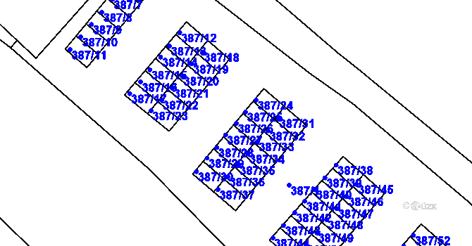 Parcela st. 387/26 v KÚ Svatava, Katastrální mapa