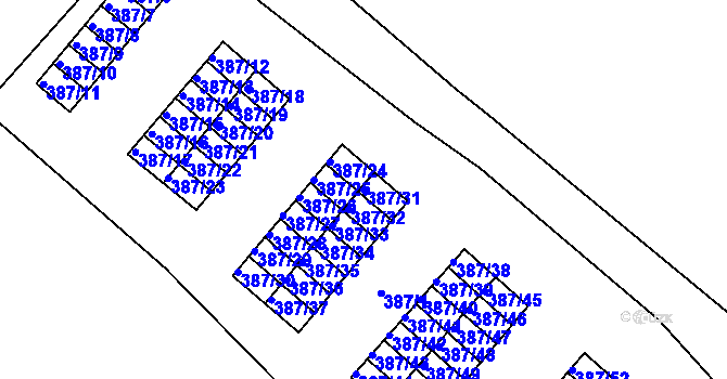 Parcela st. 387/31 v KÚ Svatava, Katastrální mapa