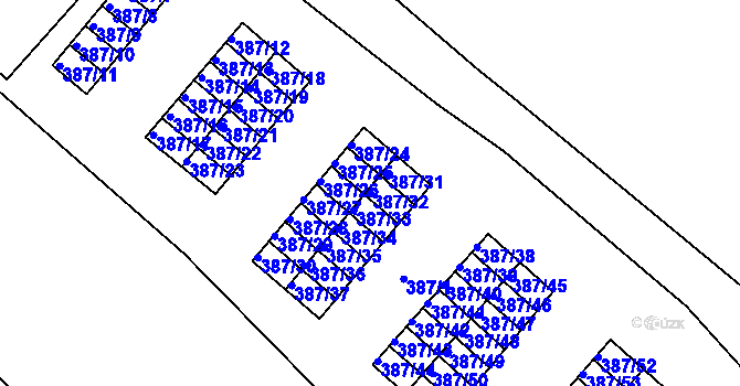 Parcela st. 387/32 v KÚ Svatava, Katastrální mapa