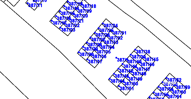 Parcela st. 387/35 v KÚ Svatava, Katastrální mapa