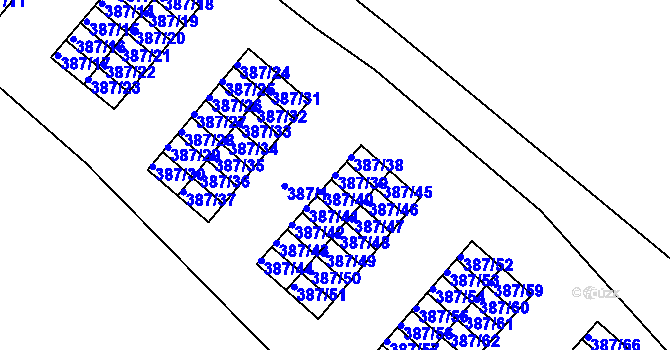 Parcela st. 387/39 v KÚ Svatava, Katastrální mapa