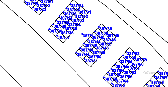Parcela st. 387/42 v KÚ Svatava, Katastrální mapa