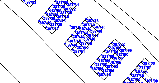 Parcela st. 387/49 v KÚ Svatava, Katastrální mapa