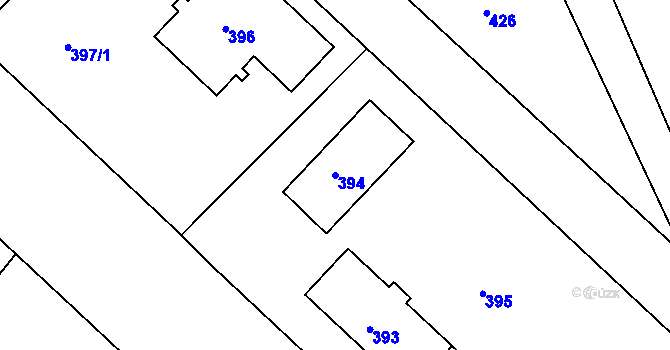 Parcela st. 394 v KÚ Svatava, Katastrální mapa