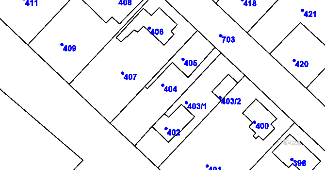 Parcela st. 404 v KÚ Svatava, Katastrální mapa