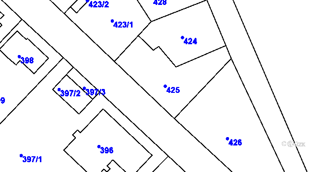 Parcela st. 425 v KÚ Svatava, Katastrální mapa
