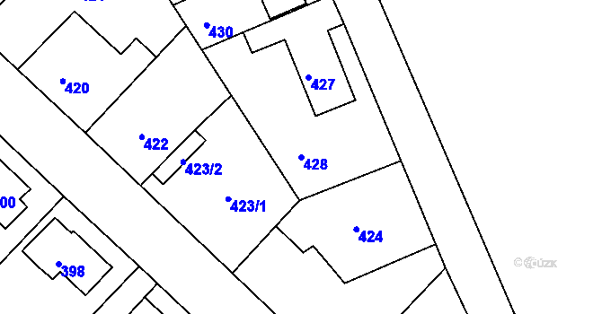 Parcela st. 428 v KÚ Svatava, Katastrální mapa