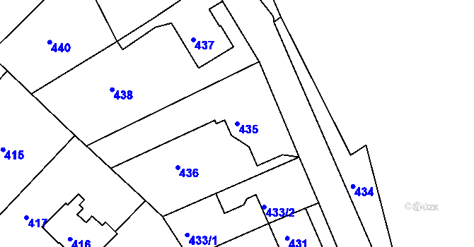 Parcela st. 435 v KÚ Svatava, Katastrální mapa
