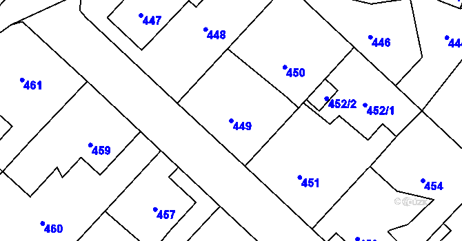 Parcela st. 449 v KÚ Svatava, Katastrální mapa