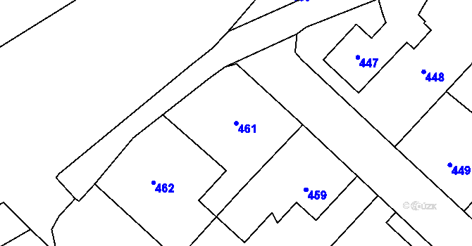 Parcela st. 461 v KÚ Svatava, Katastrální mapa