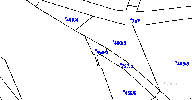 Parcela st. 468/2 v KÚ Svatava, Katastrální mapa