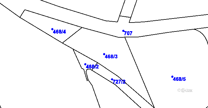 Parcela st. 468/3 v KÚ Svatava, Katastrální mapa