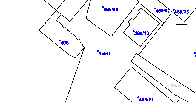Parcela st. 469/1 v KÚ Svatava, Katastrální mapa