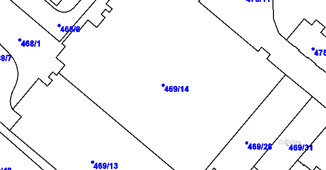 Parcela st. 469/14 v KÚ Svatava, Katastrální mapa