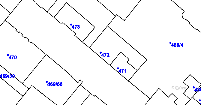 Parcela st. 472 v KÚ Svatava, Katastrální mapa