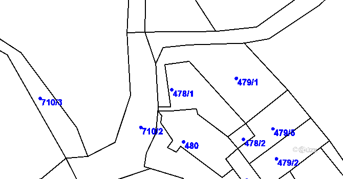 Parcela st. 478/1 v KÚ Svatava, Katastrální mapa