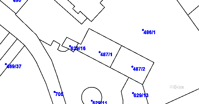 Parcela st. 487/1 v KÚ Svatava, Katastrální mapa