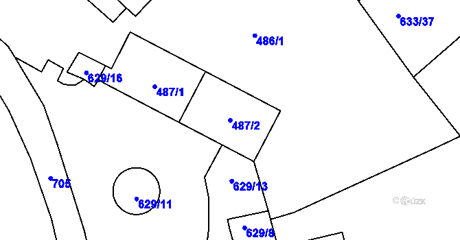 Parcela st. 487/2 v KÚ Svatava, Katastrální mapa