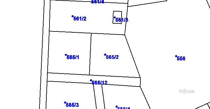 Parcela st. 565/2 v KÚ Svatava, Katastrální mapa