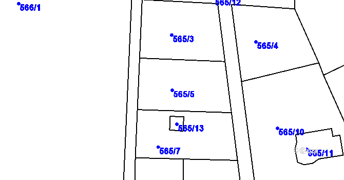 Parcela st. 565/5 v KÚ Svatava, Katastrální mapa