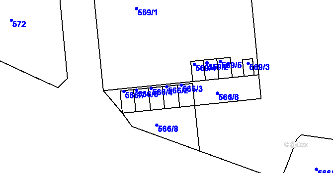 Parcela st. 566/2 v KÚ Svatava, Katastrální mapa