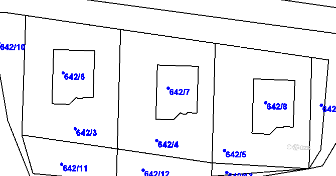 Parcela st. 642/7 v KÚ Svatava, Katastrální mapa