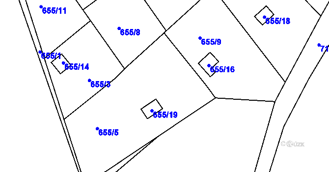 Parcela st. 655/6 v KÚ Svatava, Katastrální mapa