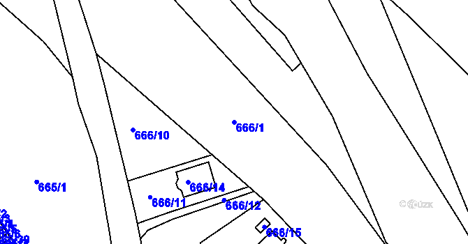 Parcela st. 666/1 v KÚ Svatava, Katastrální mapa