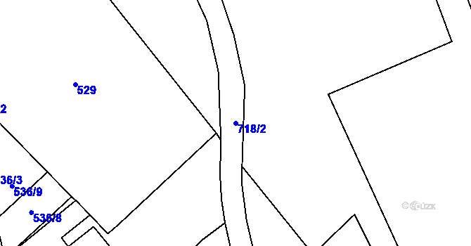 Parcela st. 718/2 v KÚ Svatava, Katastrální mapa