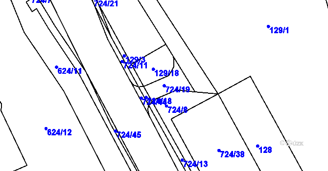Parcela st. 724/19 v KÚ Svatava, Katastrální mapa
