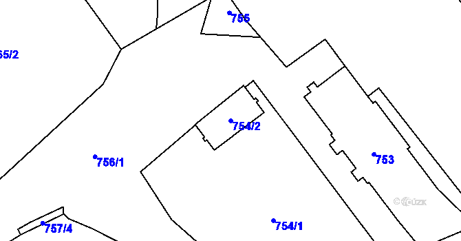 Parcela st. 754/2 v KÚ Svatava, Katastrální mapa