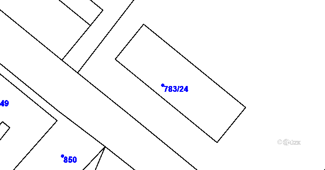 Parcela st. 783/24 v KÚ Svatava, Katastrální mapa
