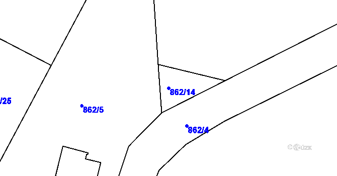Parcela st. 862/14 v KÚ Svatava, Katastrální mapa