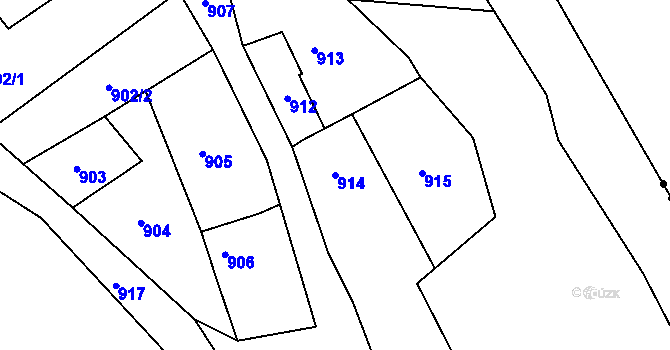 Parcela st. 914 v KÚ Svatava, Katastrální mapa