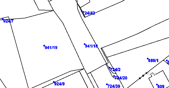 Parcela st. 941/18 v KÚ Svatava, Katastrální mapa