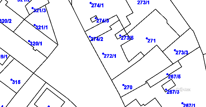 Parcela st. 272/1 v KÚ Svatava, Katastrální mapa
