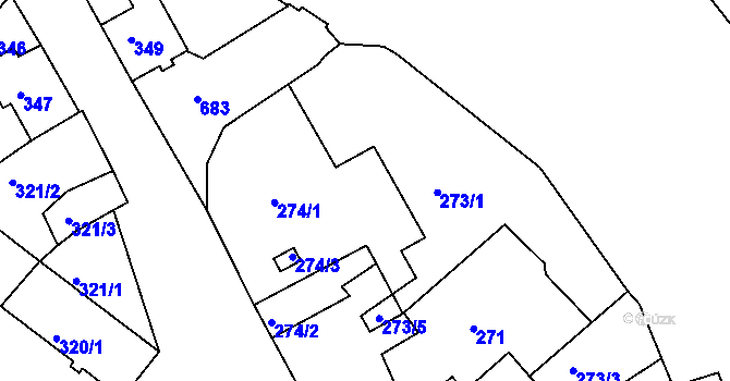 Parcela st. 272/3 v KÚ Svatava, Katastrální mapa