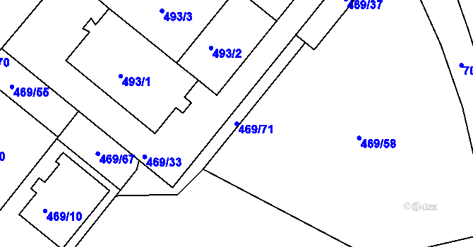 Parcela st. 469/71 v KÚ Svatava, Katastrální mapa