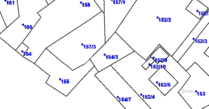 Parcela st. 154/3 v KÚ Svatava, Katastrální mapa