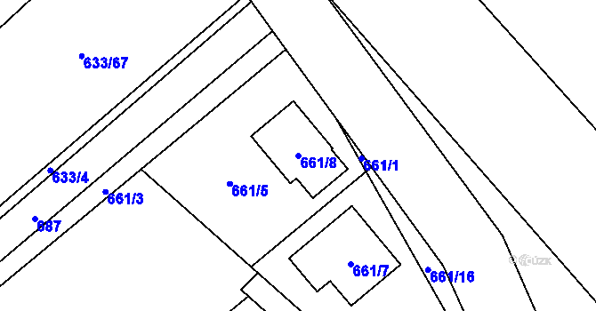 Parcela st. 661/8 v KÚ Svatava, Katastrální mapa