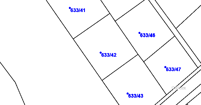 Parcela st. 633/42 v KÚ Svatava, Katastrální mapa