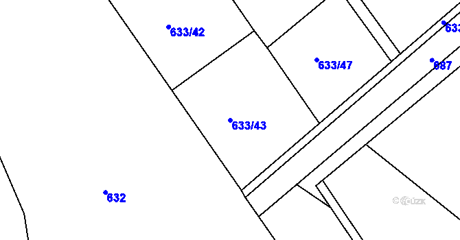 Parcela st. 633/43 v KÚ Svatava, Katastrální mapa