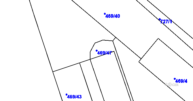Parcela st. 469/47 v KÚ Svatava, Katastrální mapa