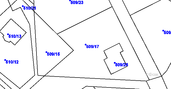 Parcela st. 509/17 v KÚ Svatava, Katastrální mapa