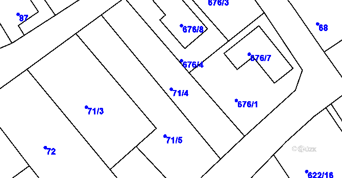 Parcela st. 71/4 v KÚ Svatava, Katastrální mapa